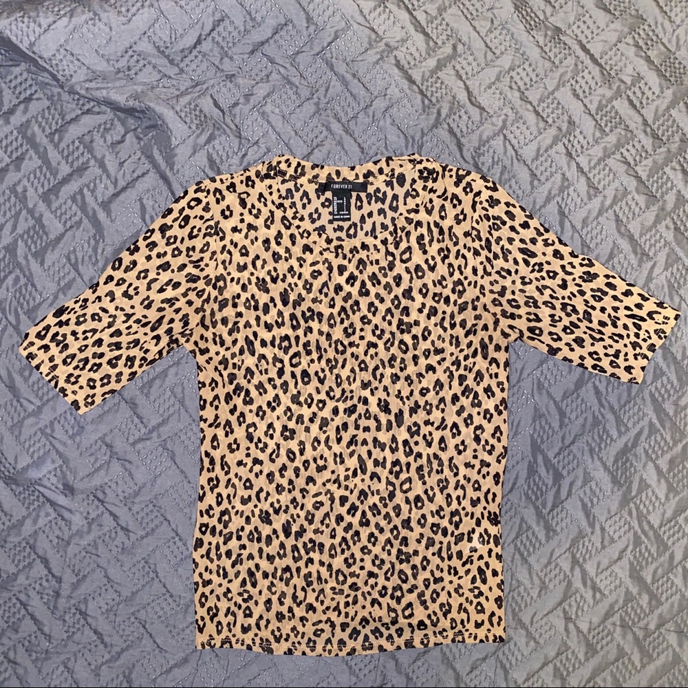 Forever 21 Animal Print Blouse in Size Kids Large